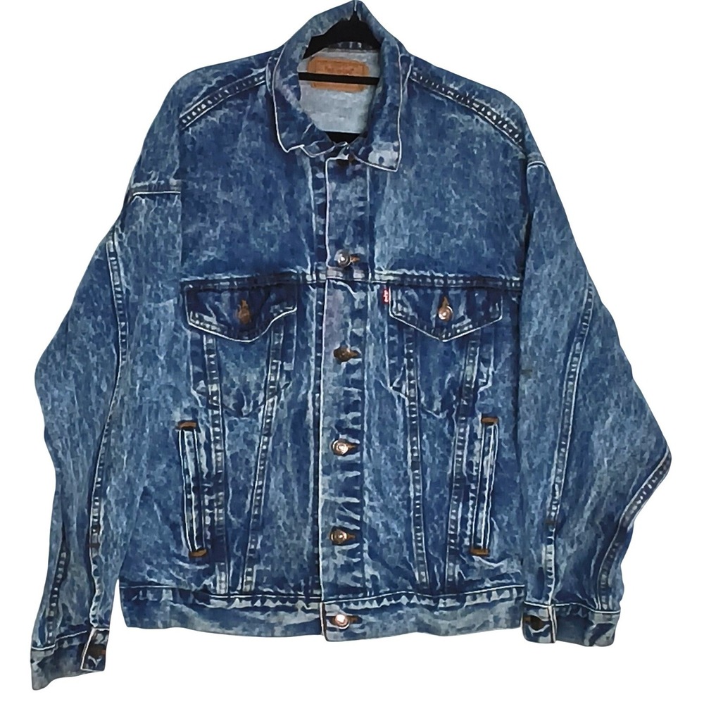 Vintage Levis 70507 0219 Trucker‎ Jacket Mens Medium Blue Acid Wash Made in USA